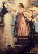 A Girl Feeding Peacocks Lord Frederic Leighton